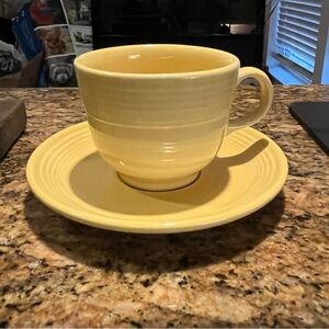Fiesta fiestaware cup and saucer sunflower